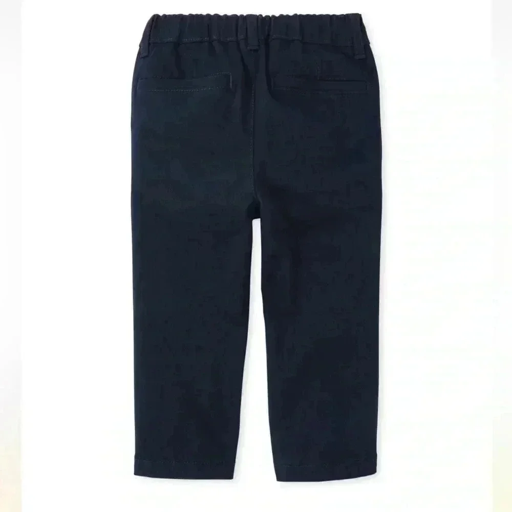 Toddler Boys Uniform Stretch Straight Chino Pants - New Navy